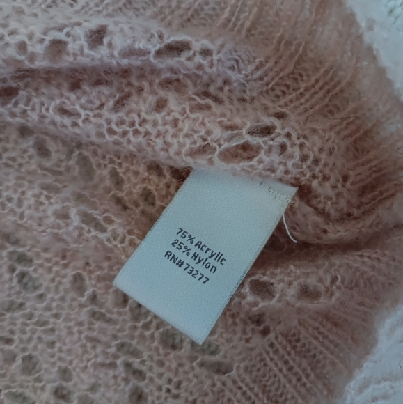 Lauren Conrad~Beige Open Knit Sweater w/ Bow-Back Detail (Soft Neutral) - Picture 5 of 13